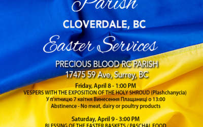 Schedule for Easter Services